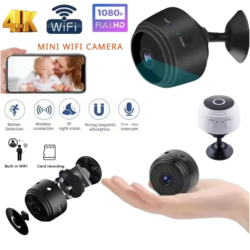 4K HD Wireless WiFi Mini Security Camera for Intelligent Home Monitoring