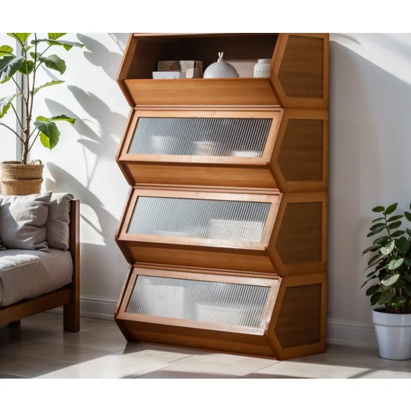 Rattan Chest Stackable Storage Cabinet of Drawers with Lots of Dining Room Living Room Bookcase Toys Storage Finishing Cabinet