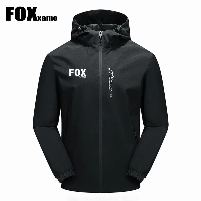 Foxxamo 남성용 사이클링 후드 재킷, 방수 방풍 등산 캠핑 방수 야외 스포츠 재킷, 뉴 시리즈