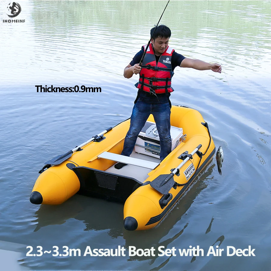 

Free Shipping 2-4 Person Inflatable Fishing Boat Anti-collision Laminated Assault Kayak Outdoor Water Sports Drifting Dinghy