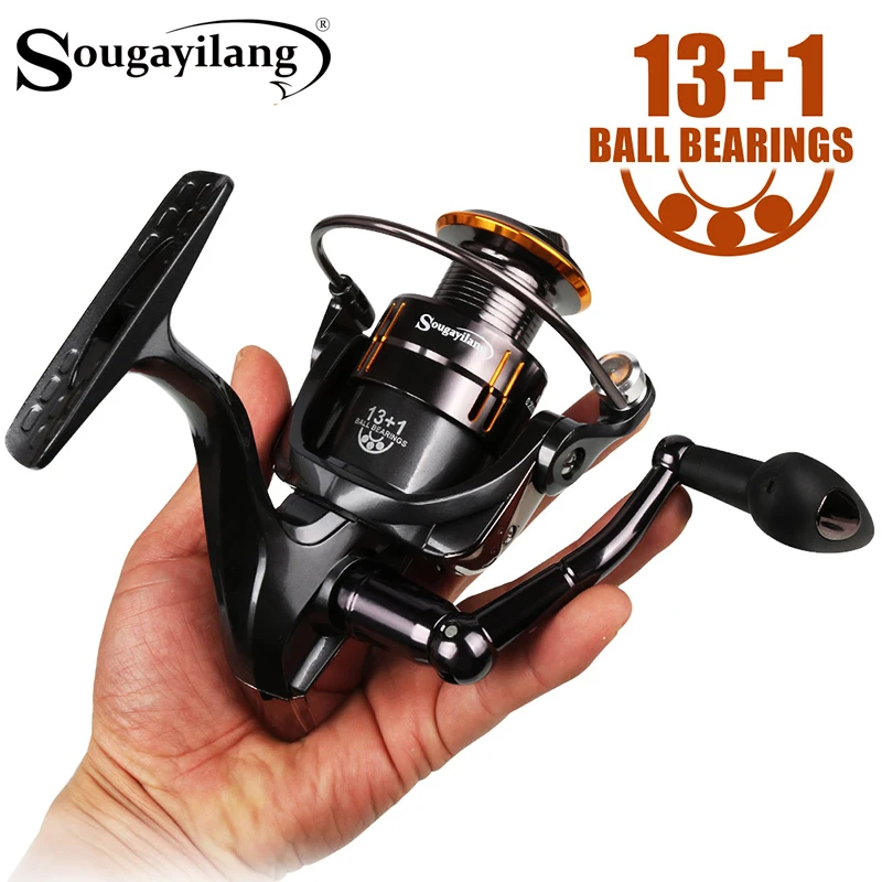 Sougayilang Fishing Wheel 13+1BB 2000-5000 Series Spinning Reel Max Drag 8KG Freshwater Carp for Bass Tackle | Спорт и развлечения