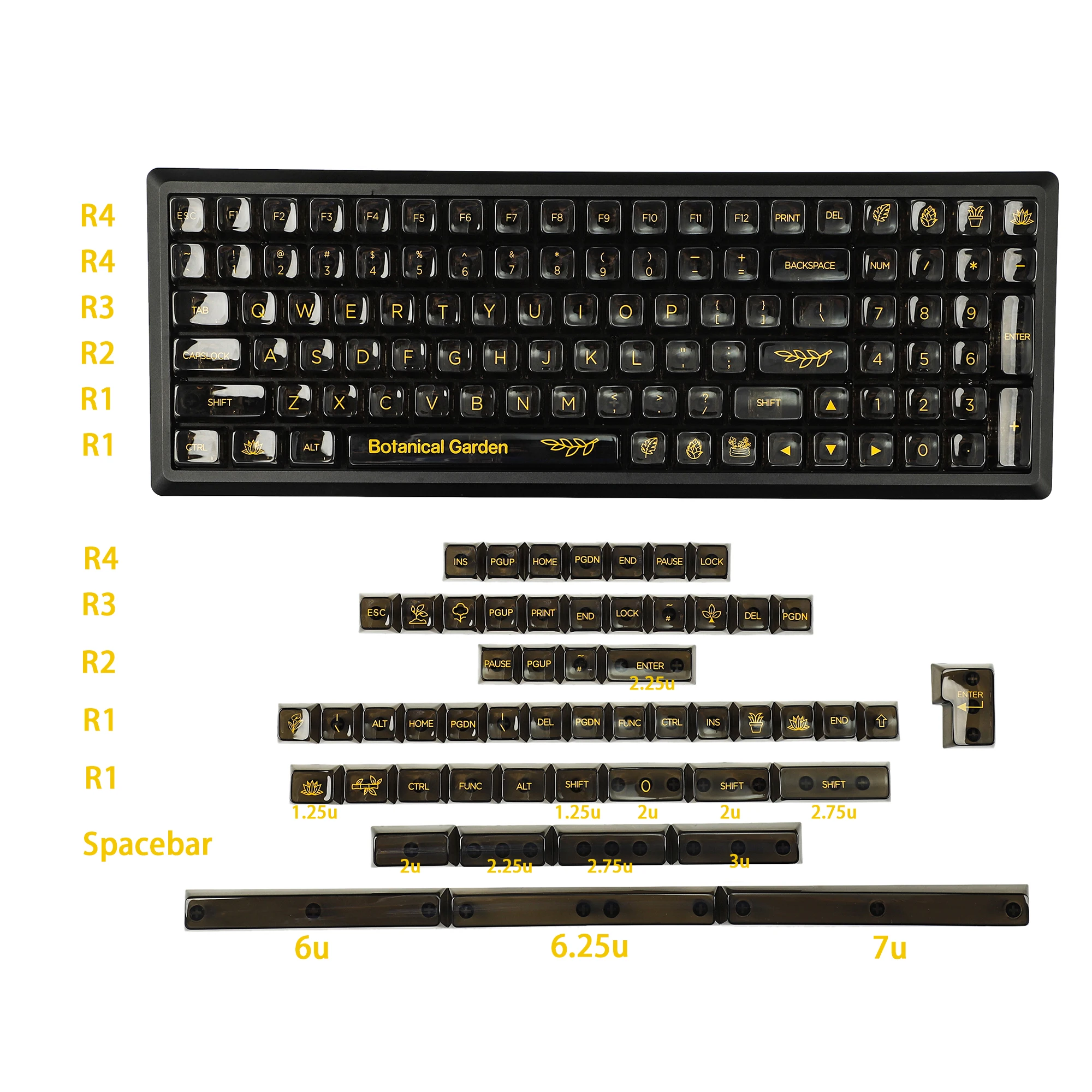 através do PC para teclado mecânico MX 96 87 84 80 75 68 64 Split