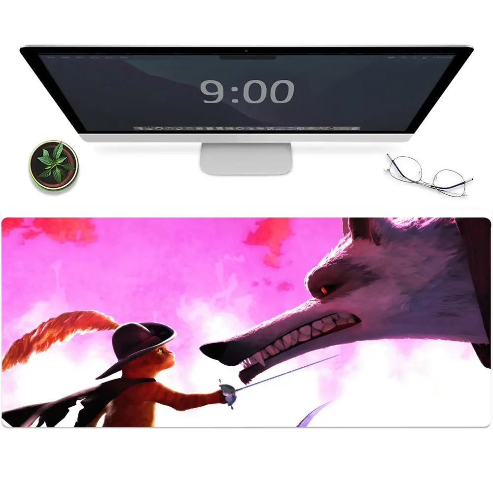 Mouse Pad Gaming Mouse Desk Mat Large Keyboard Mouse Pad Large Pad P-Puss In B-Boots Gaming Accessories  Desktop Rubber Mouse Desk Mat Cushion