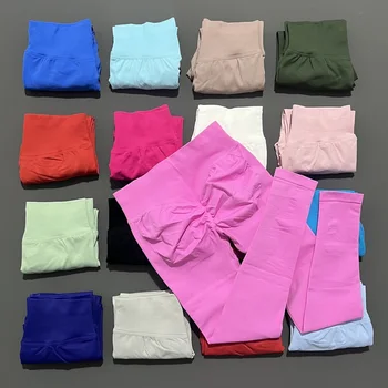 Histello Leggings sportivi Donna Collant da yoga Vita bassa Scrunch Bum Jogging Fitness Biker Pantaloni Allenamento Corsa Leggings senza cuciture