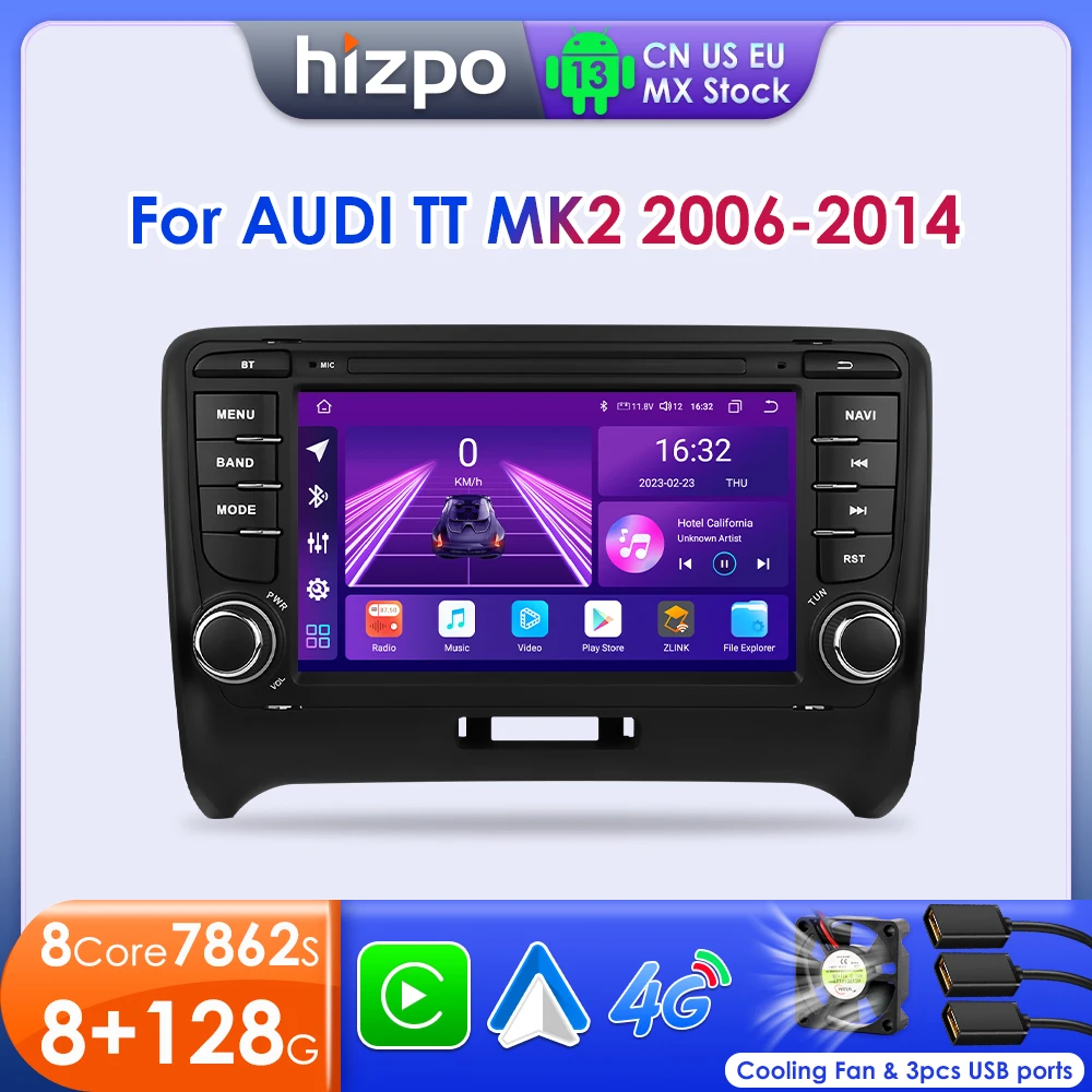 2 Din Android 13 Car Radio For Audi TT MK2 8J 2006-2014 Multimedia Stereo GPS Navi Head Unit Carplay Intelligent Systems car multimedia player car radio