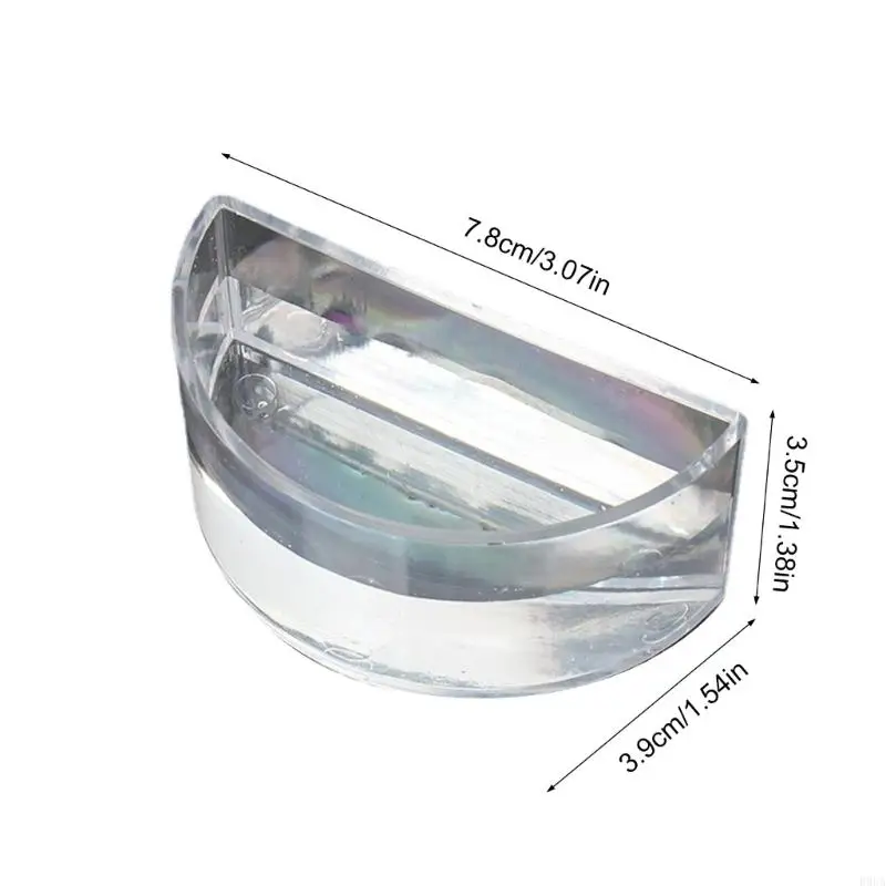 R9UA Clear Semi Circular Refractive Water Tray Physics Optics Experiments Equipment