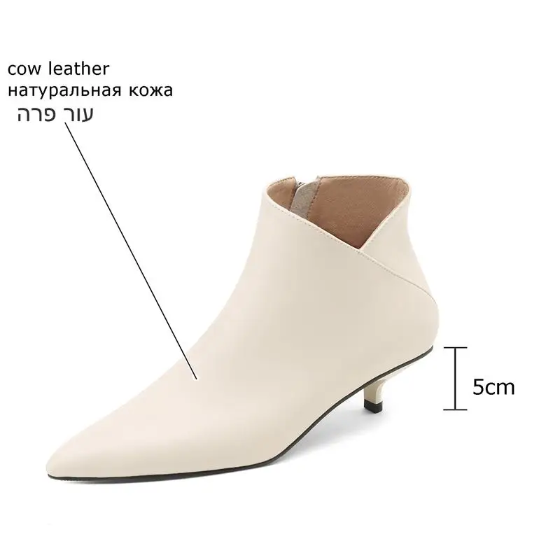 Size 34-42 Genuine Leather Women Boots Pointed Toe Winter Important Occasions Birthday Party Shoes Fashion Woman Ankle Boots