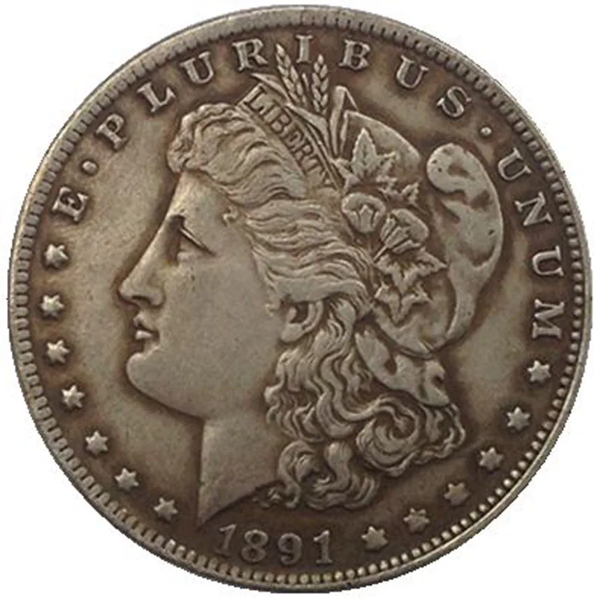 

USA Morgan Dollars 1891CC Brass with Silver Plated Copy Coins Replica Decorative Crafts Accept Customized Items