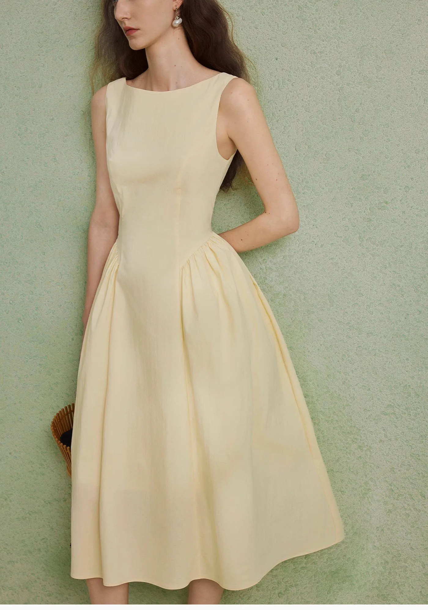 AEL Sommerkleider für Damen, elegante Kleidung, ärmellos, O-Ausschnitt, schmales langes Kleid, A-Linie – Detail 18