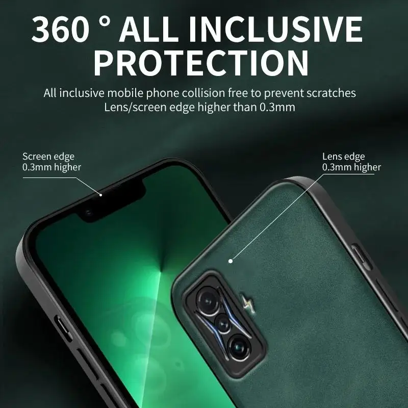 Premium Magnetic Leather Phone Case with Silicone Back Cover