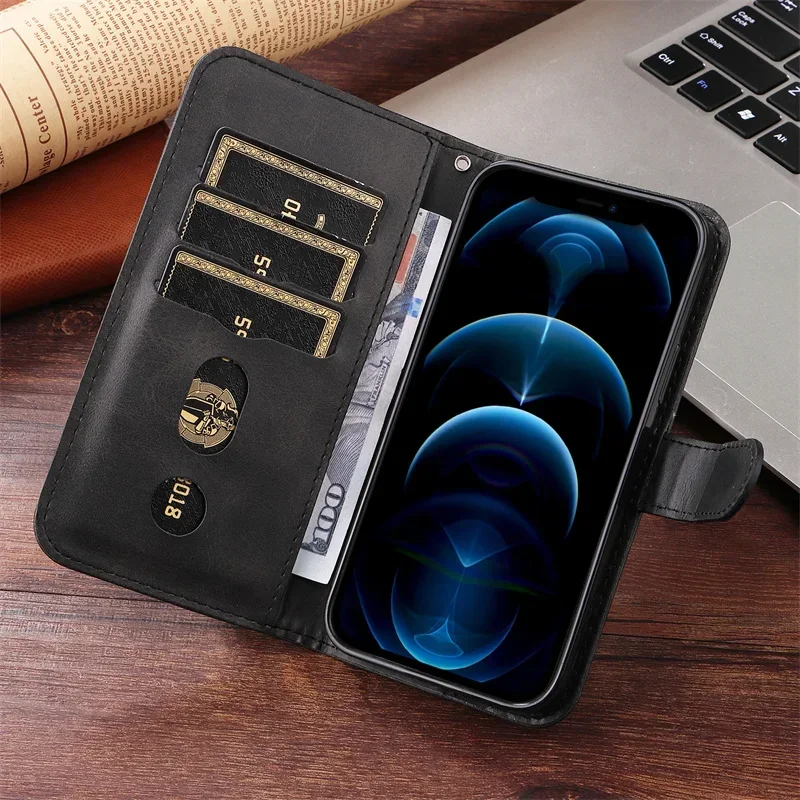 Universal Zipper Wallet Phone Cover with Card Slot and Stand Feature