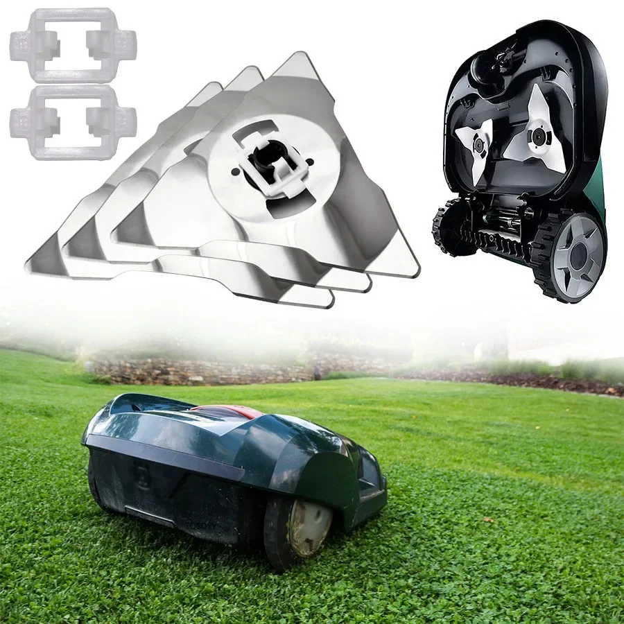 شفرة روبوت العشب من الفولاذ المقاوم للصدأ شفرات قطع بديلة وإبزيم لجزء أدوات حديقة جزازة العشب الأوتوماتيكية Robomow RS RC