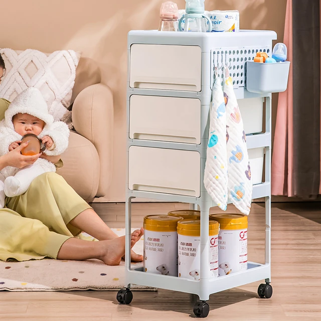 Organizador de cajones para bebé, carrito organizador de mesita de noche  para dormitorio, estante extraíble multicapa, distribuidor de cajones de  botella para comida - AliExpress