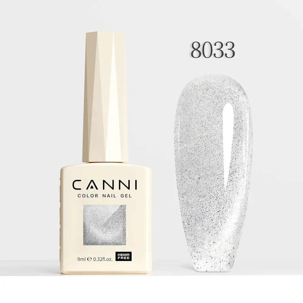 CANNI Super Glossy Glitter Cat Eye Nail Gel Polish - Hema Free Diamond Top Coat, Semi-Permanent UV LED Varnish