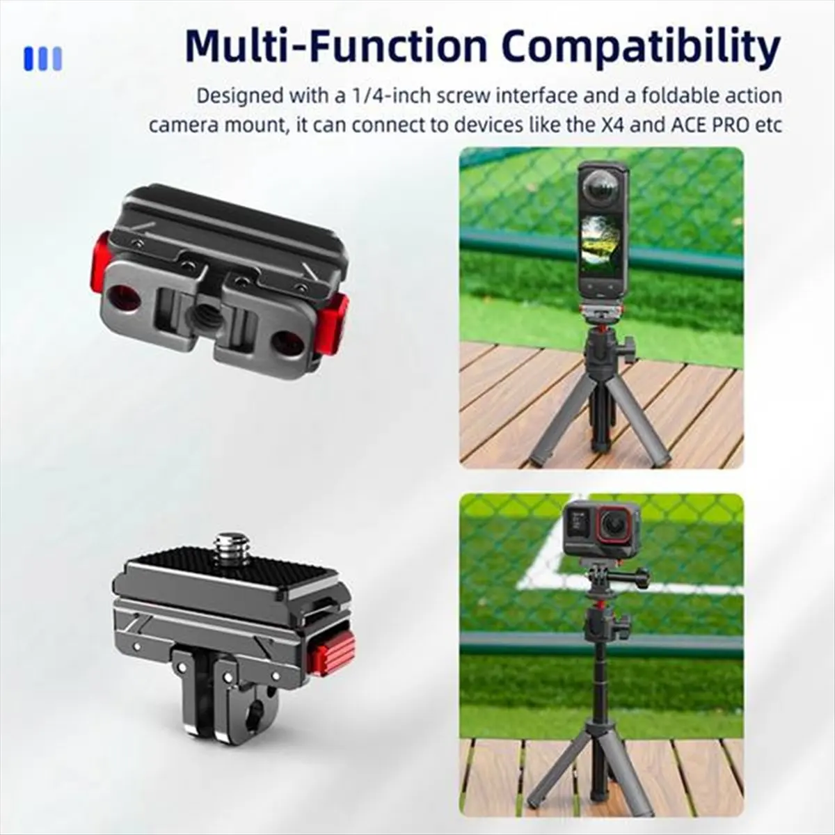Insta360 X4 X3 Ace/Ace Pro ONE X2 Gopro 12 액션 카메라 삼각대 어댑터용 A10R 마그네틱 퀵 릴리즈 어댑터 베이스