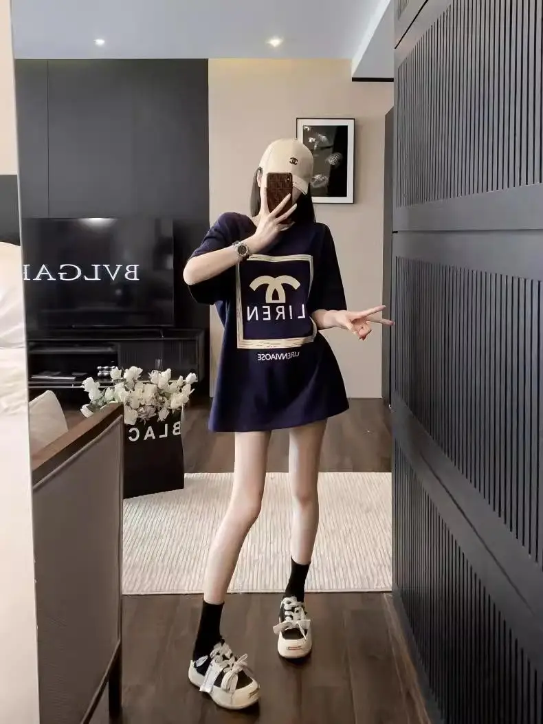 European version light luxury white T-shirt women's summer new short-sleeved design sense niche trendy brand loose top base ins 2