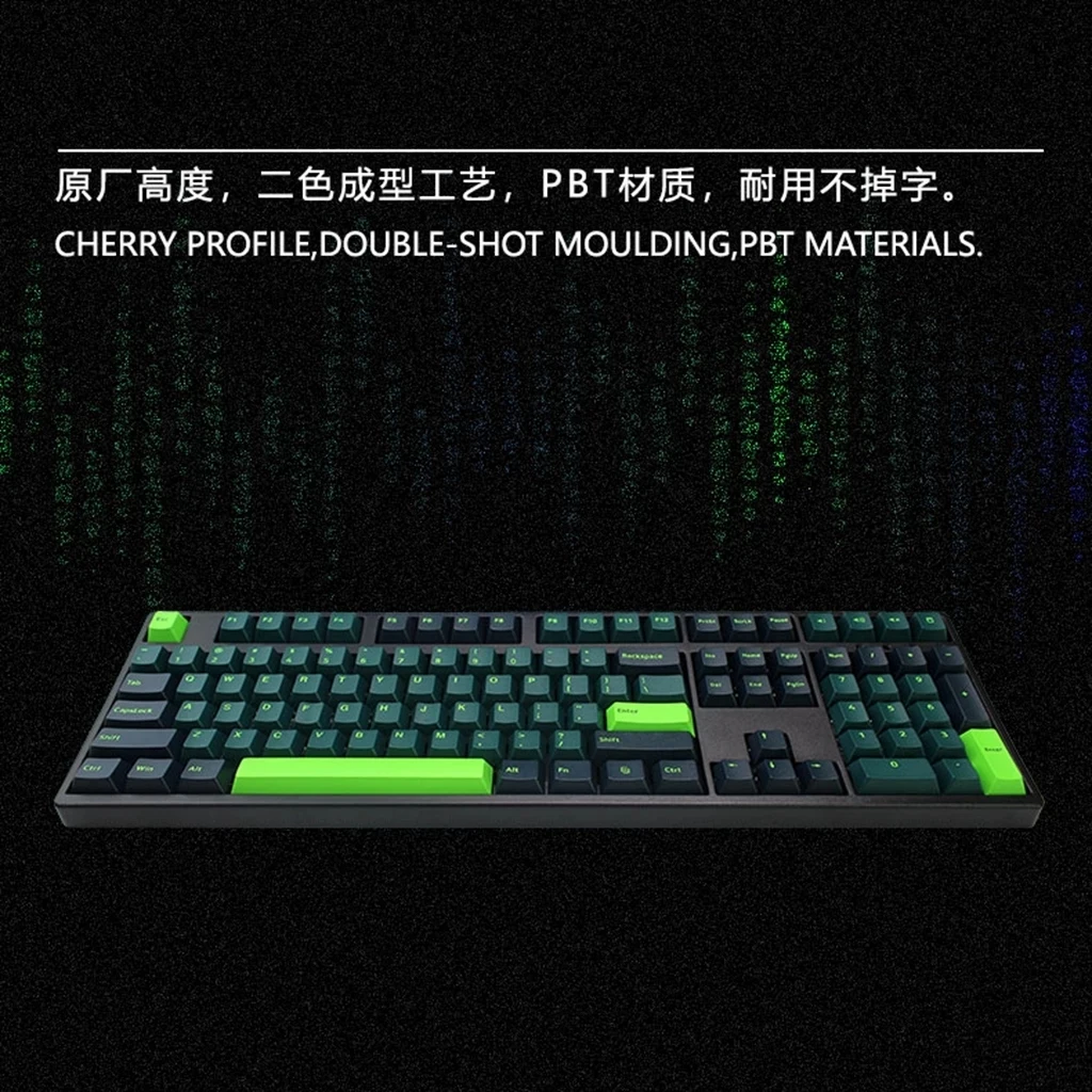 Teclas Gmk Ondas Sonoras Teclado Mecânico Matcha Luz Verde Conjunto Completo Pbt Cherry Profile Keycaps Anne Pro Tm680 Gk61 173 - Imagem 6