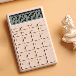 Compact Student Calculator with High Sensitivity Buttons - Portable and Simple Design (Ivory White)