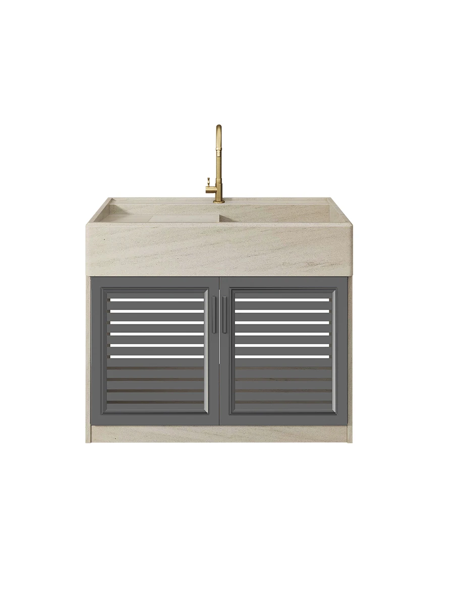 Lavandino In Marmo Con Lavabo Integrato, Tavolo Portabiancheria Da Esterno Da Giardino, Lavello Da Cortile Per La Casa
