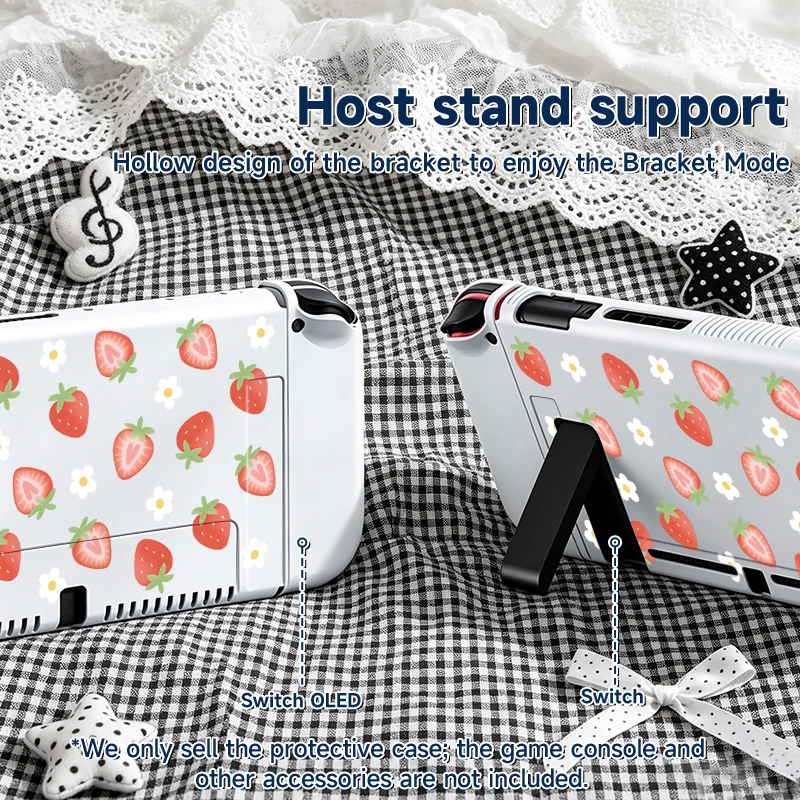 Enhanced Protective TPU Soft Shell for Switch OLED - Full Coverage with Anti-Slip Shockproof Design and Bonus Thumb Grips