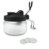 Airbrush Cleaning Pot Stabilizer Bottles Holder Paint Station Glass Jar Bottles Filter Frosted Compressor Optional Set A-C 2