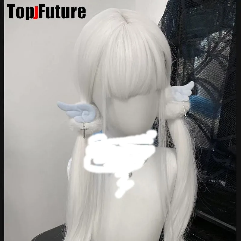 Vintage Gothic Lolita Harajuku Punk Angel Wing Furry Hair Bands