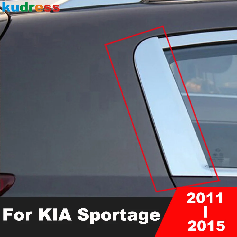 For Kia Sportage 2011 2012 2013 2014 2015 Abs Chrome Rear Window C Pillar Cover Trim Triangle