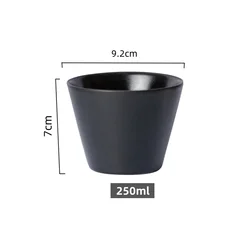 Premium Ceramic Coffee Mug - Solid Color, High - Quality Espresso & Latte Cup, Perfect (Black - 250ML)