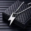 Retro Lightning Pendant Necklace For Men Gold Black Silver Color Necklaces Bolt Thunder Flash Charm Male Jewelry 4