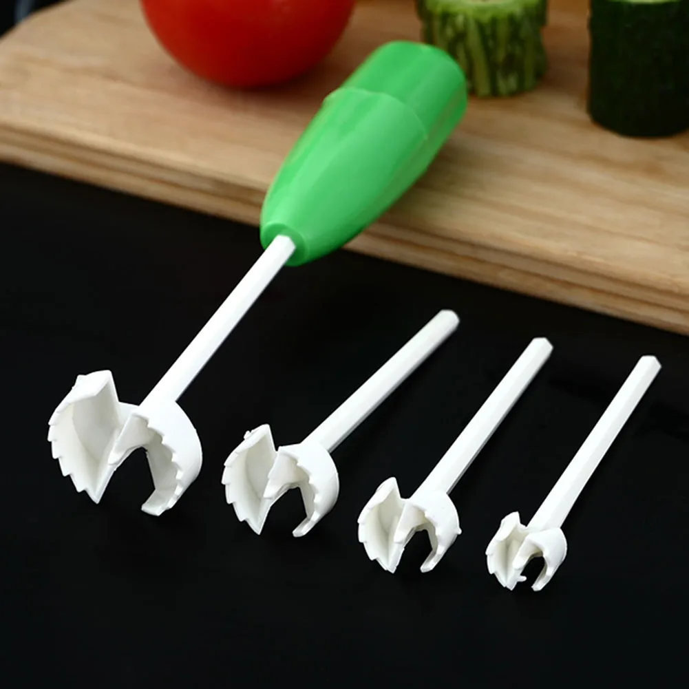 Coupeuse de légumes et de fruits en spirale, 4 pièces, pour creuser des Coupeuse de légumes et de fruits en spirale, 4 pièces, pour creuser des