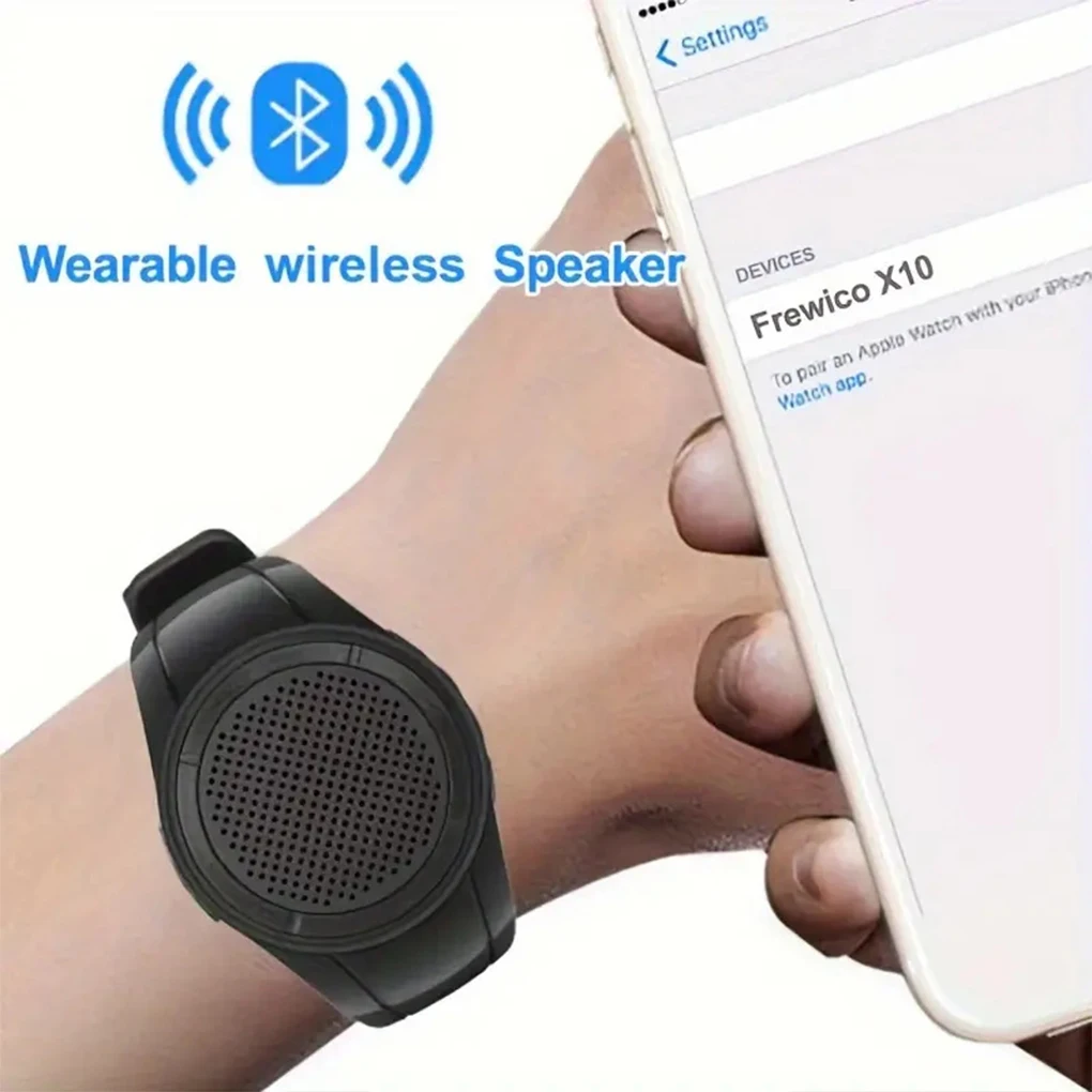 New USB Rechargeable Bicycle Audio Portable Wrist Watch Speaker Cool Lighting Bluetooth-compatible Sports Music FM Radio