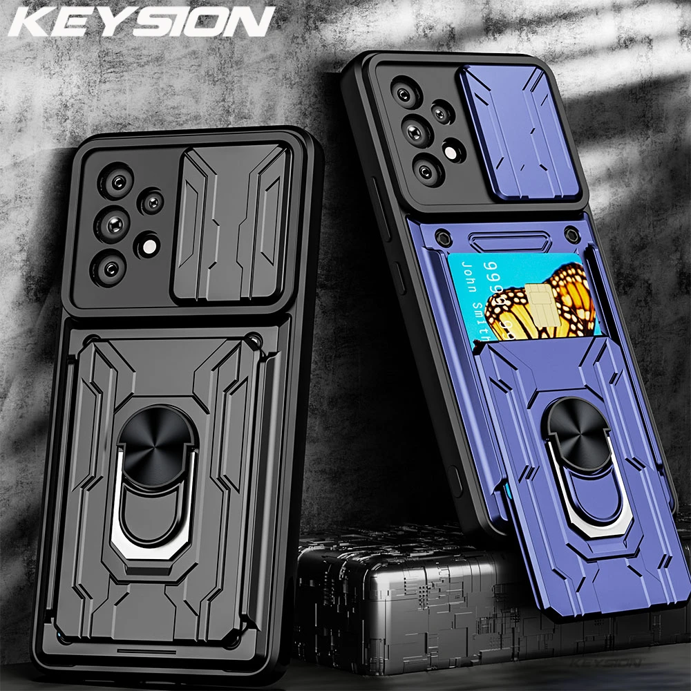 KEYSION Shockproof Case for Samsung A53 5G A33 A73 A52 A72 A32 A22 A12 Card Bag Camera Protection Phone Cover for Galaxy A23 A13 best galaxy s22 ultra case