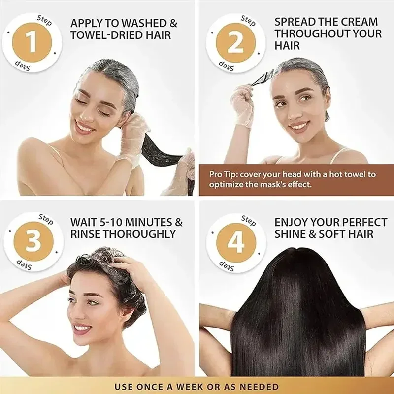 Hair Care Mask Collagen Keratin for Dry Damaged Hair Revitalize Straighten Soft Smooth Moisturize