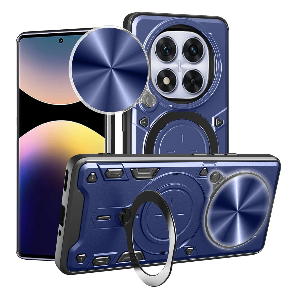 Enhanced Protective Case with Metal Ring Holder and Magnetic Car Mount - Rotating Holder Cover