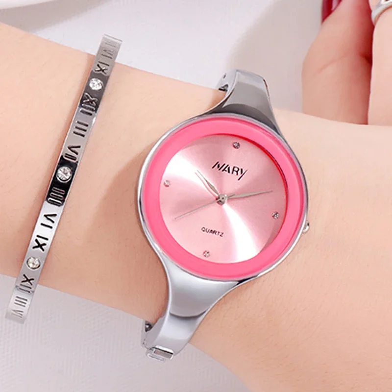 Fashion Cute Women'S Watches Women Bangle Watches Stainless Steel Band Quartz Wristwatches Ladies Relogio Feminino Reloj Mujer
