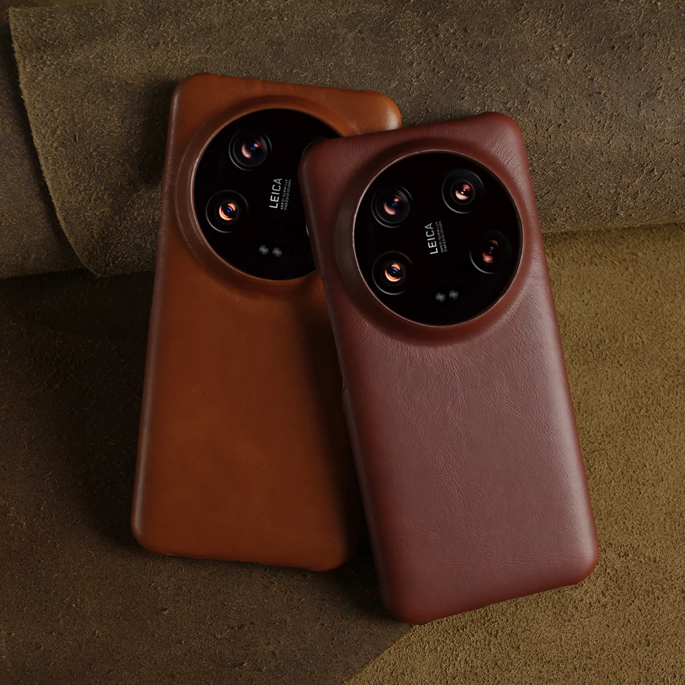 Premium Cowhide Genuine Leather Case with Oil Wax Finish - Real Leather Protective Cover