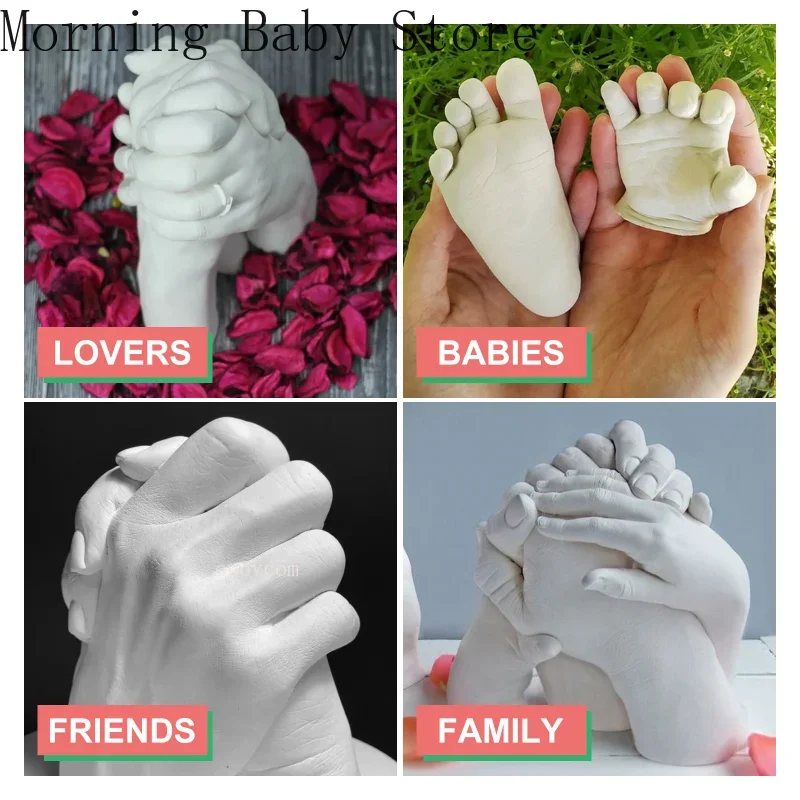 Hand and Footprint Kit DIY Hand Foot Print Mold for Baby Souvenir Baby Plaster Mold Hand Foot Casting Kit Couples Wedding Accessories Home Decor Gifts