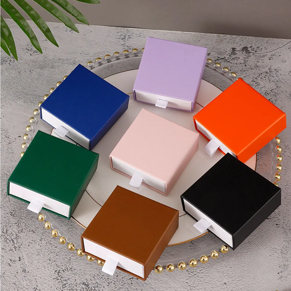 24pcs/Lot Black White Drawer Sliding Jewelry Packaging Box Greeting Card Necklace Bracelet Gift Package Case Boxes Dropshipping