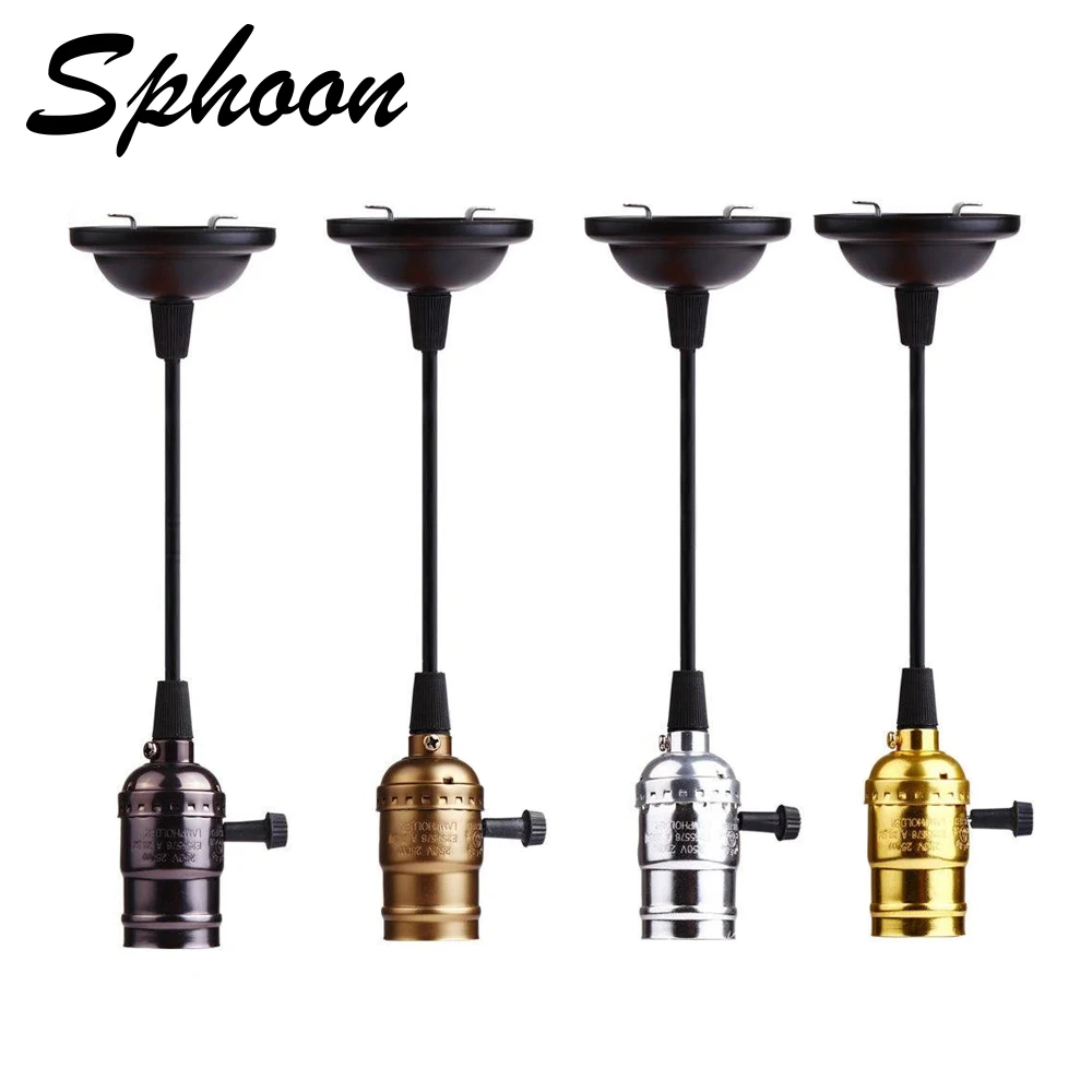 

Retro Vintage Edison E26 E27 Screw Bulb Aluminum Shell Base Lamp Bulb Holder Pendant Lighting Socket 110V 220V Ceiling Light