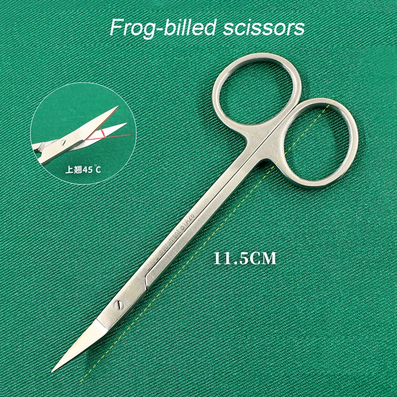Bird's beak nose septum scissors oblique mouth 45° nose device frog mouth scissors 1pcs 3