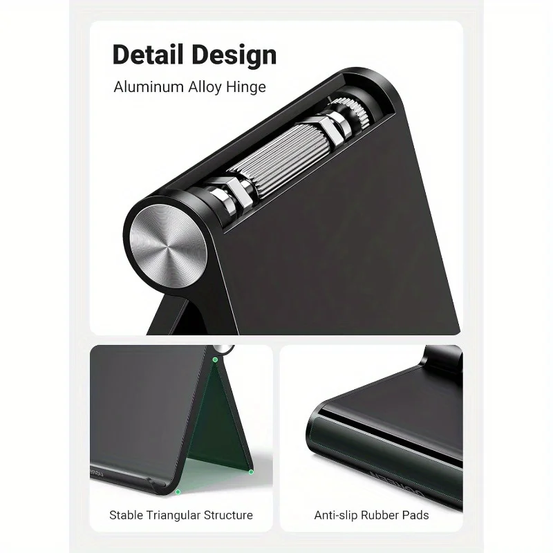 Tablet Holder Adjustable Portable Foldable Desktop Base Stable Clamp Durable PP Material