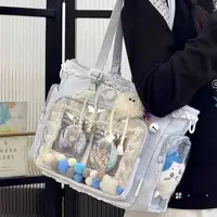New Y2K Cute Japanese Ita Bag Lolita Girl Transparent Shoulder Tote Bag Large Capacity Crossbody Casual Bag DIY Display Handbags - Image 5