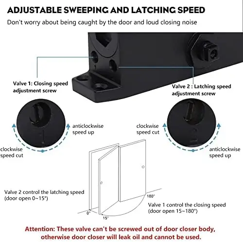 Ultra-Quiet Hydraulic Door Closer with Automatic Closing and Fireproof Design for Home and Office Use