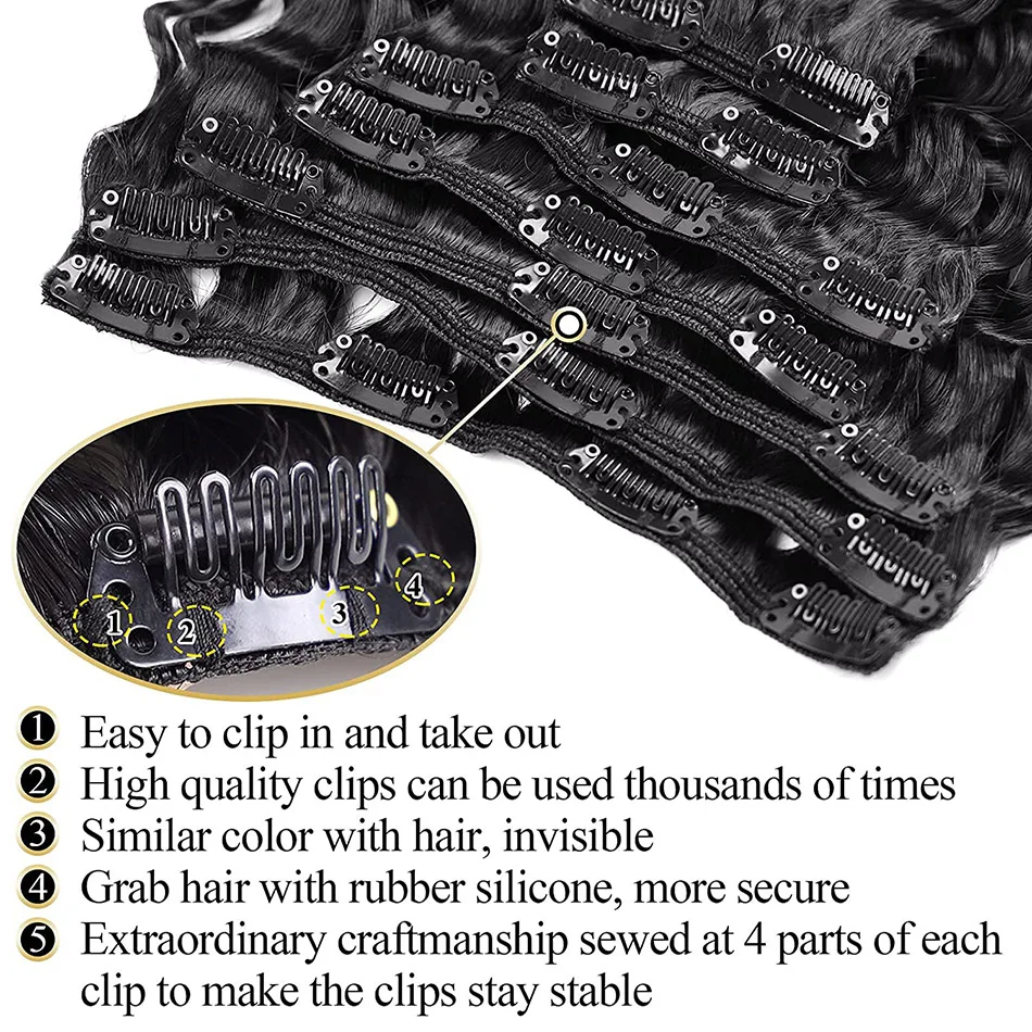 Kinky Curly Clip-in-Haarverlängerungen, synthetisch, 71,1 cm, superlang, Anjo Plus, natürlich, 613, braun, Maiswelle, voller Kopf, künstliche Haarteile – Detail 12