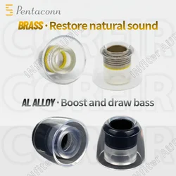 Premium Pentaconn Brass & Aluminum Ear Tips for Superior Sound Quality (Brass 1Pair Unpacked)