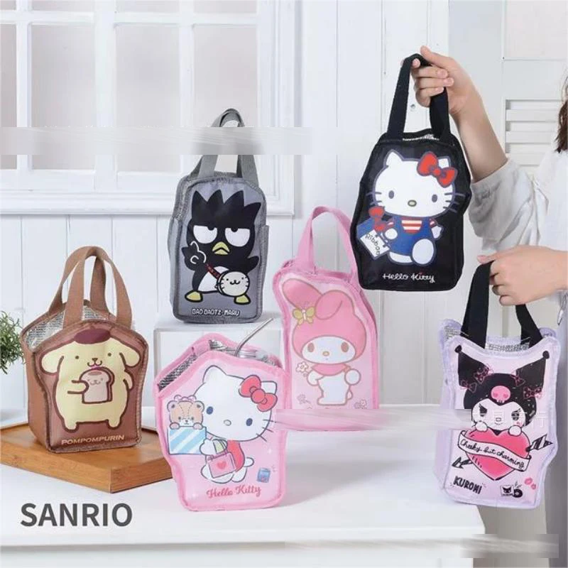 

Мультяшные Sanrios новые сумки Hellokittys Kuromi My Melody Kawaii удобные большие карманы изоляция Печать холст тоут ручная сумка