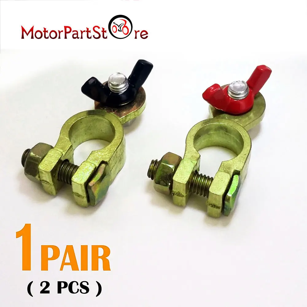 1 Pair Copper Battery Terminal Connector Clamps Top Post Battery