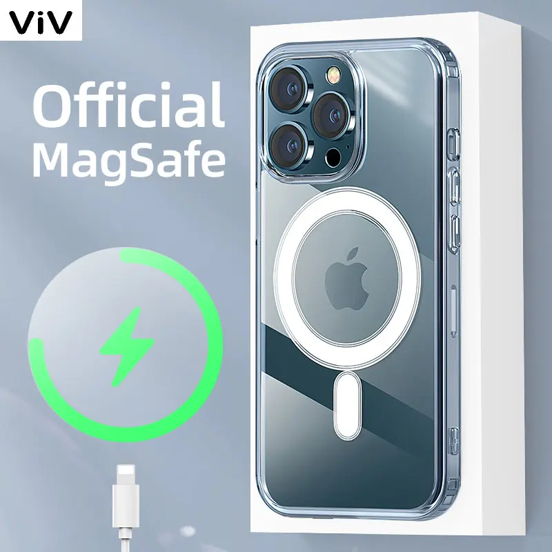 

Магнитный противоударный Прозрачный чехол для iPhone 14 Pro Max