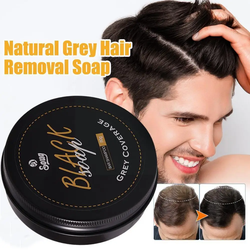 

Hair Nourishing Shampoo Soap Polygonum Hair Darkening Black Soap for Grey Hair Shampoo Cleansing Soap S9L7