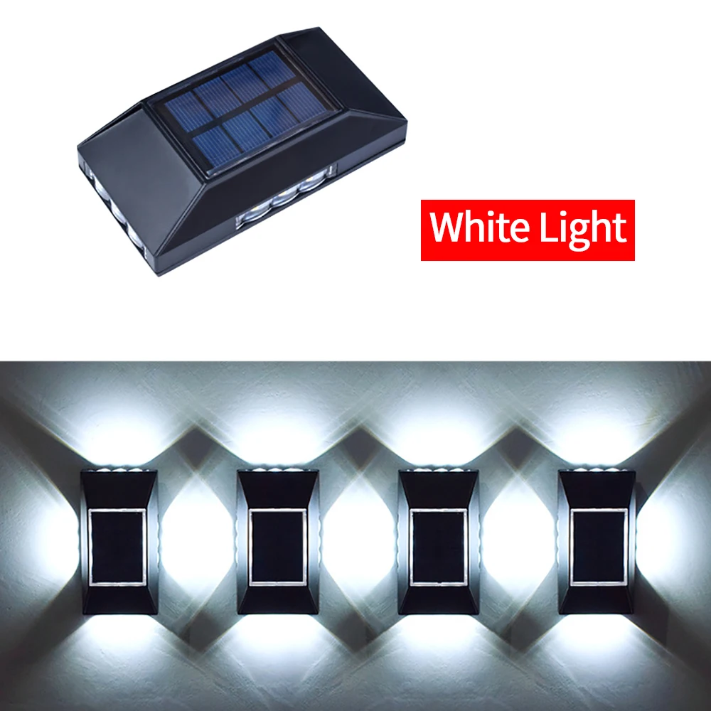 

12LED Solar Wall Lamp Outdoors Waterproof Up and Down Luminous Lighting Tool Supplies for Garden Fence Decoration Sunlight Light